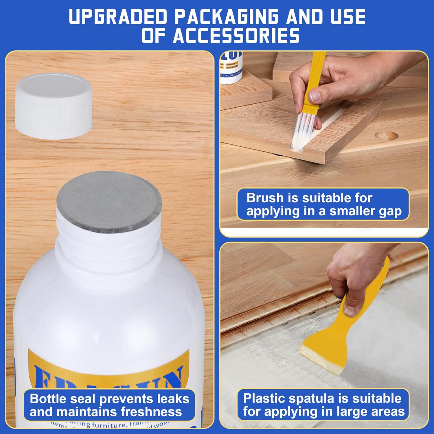 2 Pack Wood Glue, Strongest Glue for Woodworking, Waterproof Clear Wood Glue for Furniture Heavy Duty, Professional Furniture Repair Glue for Indoor & Outdoor Use(150g*2) - Image 4