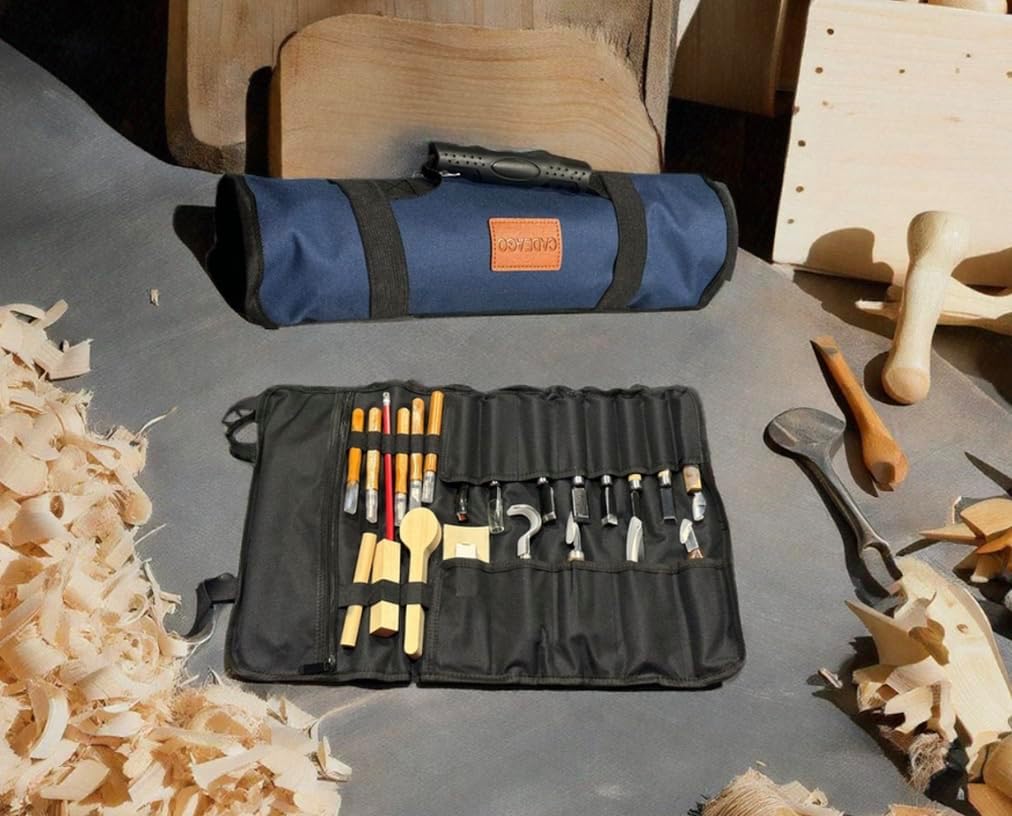 CADEAGO Wood Carving Tools, Complete Wood Carving Kit with Whittling Knives, Quality Blades, Ergonomic Handles, Compact Organizer, Protective Sheath, Wooden Blocks, Safe & Durable - Image 4