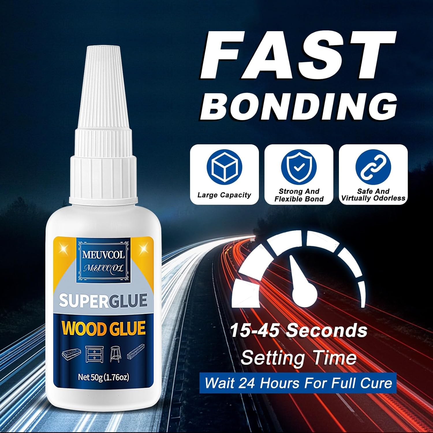 Wood Glue,Extra Strong Wood Glue for Woodworking,100g Fast Drying Super Glue for Wood,Clear Wood Glue for Furniture Heavy Duty,Furniture Glue for Garden, Crafts, DIY, Balsa,Interior & Outdoor - Image 7